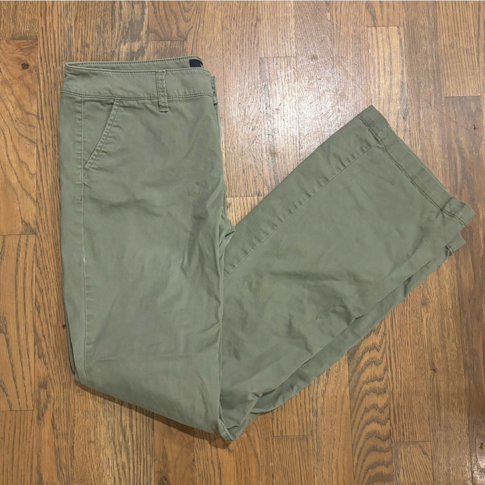 American Eagle Green Kick Boot Stretch Pants Size 10 Tall - Picture 5 of 10